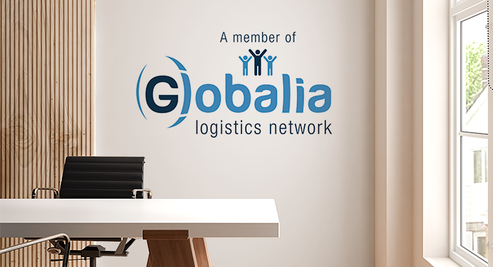 A member of Globalia Logistics Network logo place in an office